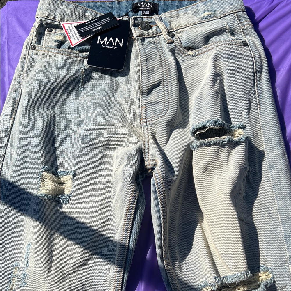 Distressed Light Blue Jeans